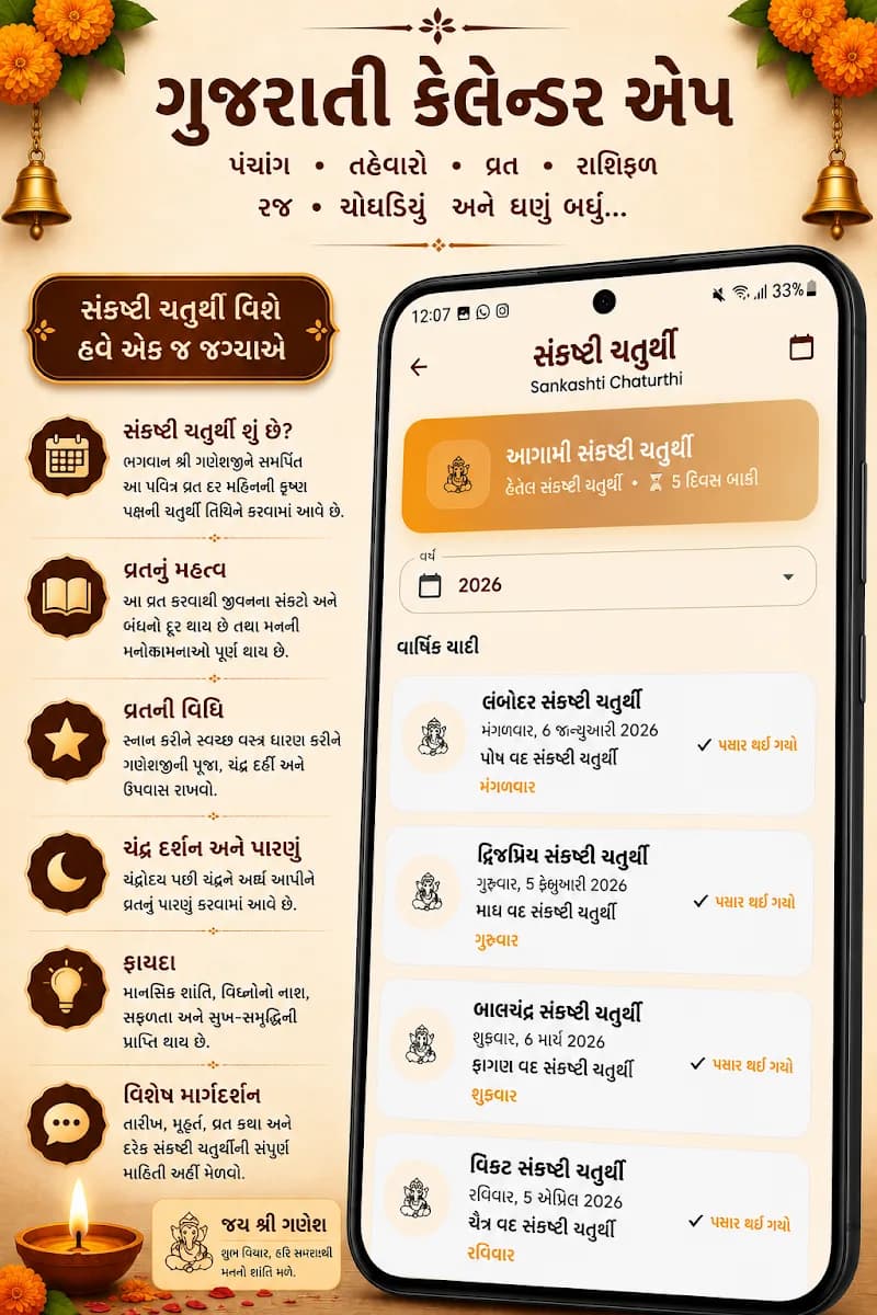 Gujarati Calendar Google Play screenshot of additional panchang tools